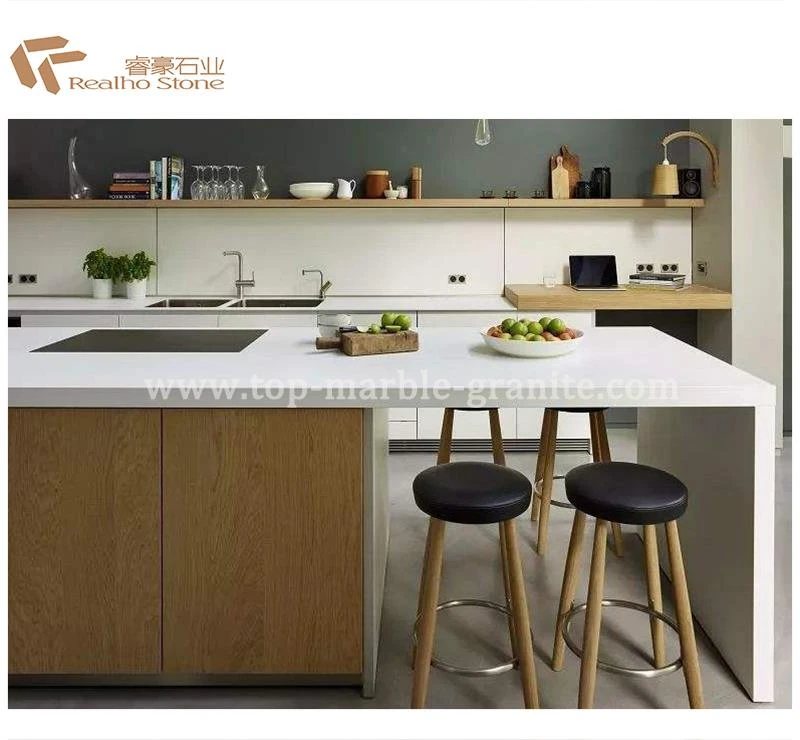 white quartz bar countertop