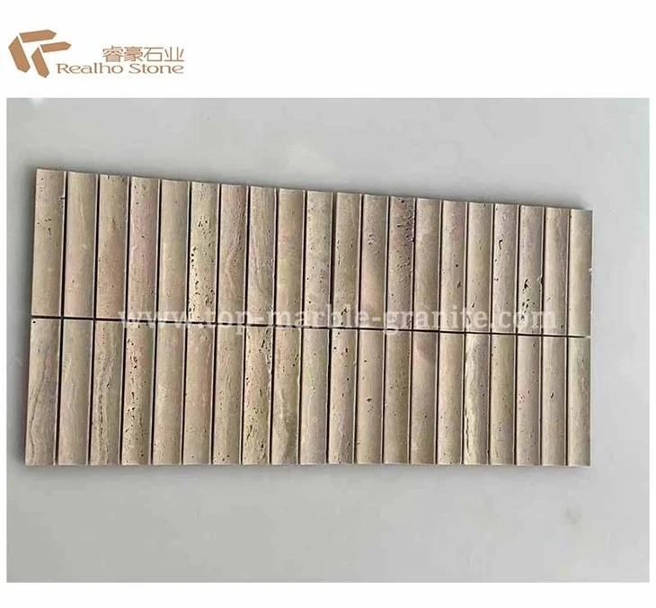 Reeded Travertine Mosaic Tiles