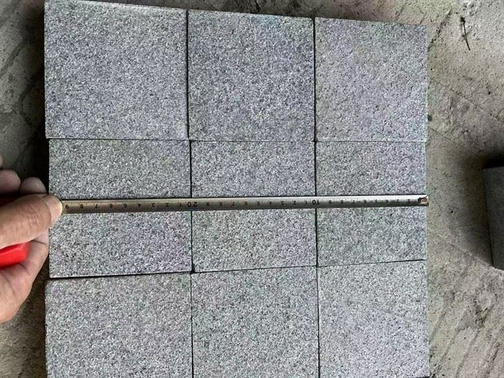 dark grey granite paving