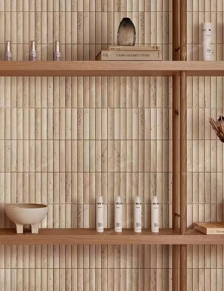 curve flute travertine mosaic tiles curve flute travertine mosaic tiles