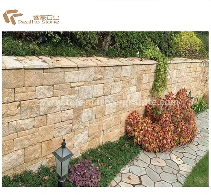 Beige limestone wall stone