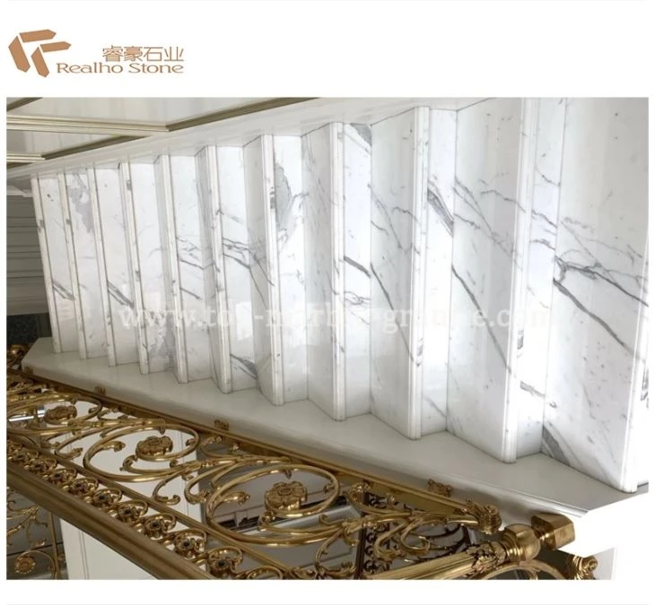 White Volakas Marble Stairs